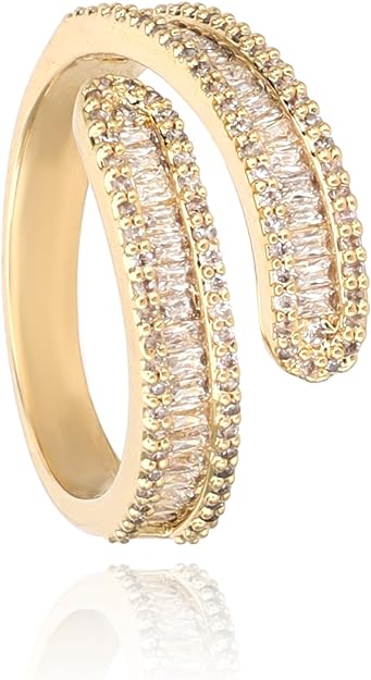 18K Gold Plated Cubic Zirconia Rings for Women | Butterfly Ring | Star Ring | Knot Ring | Criss Cross Ring | Adjustable One Size Fits Most | Non Tarnish & Waterproof | Hypoallergenic | Gift for Her