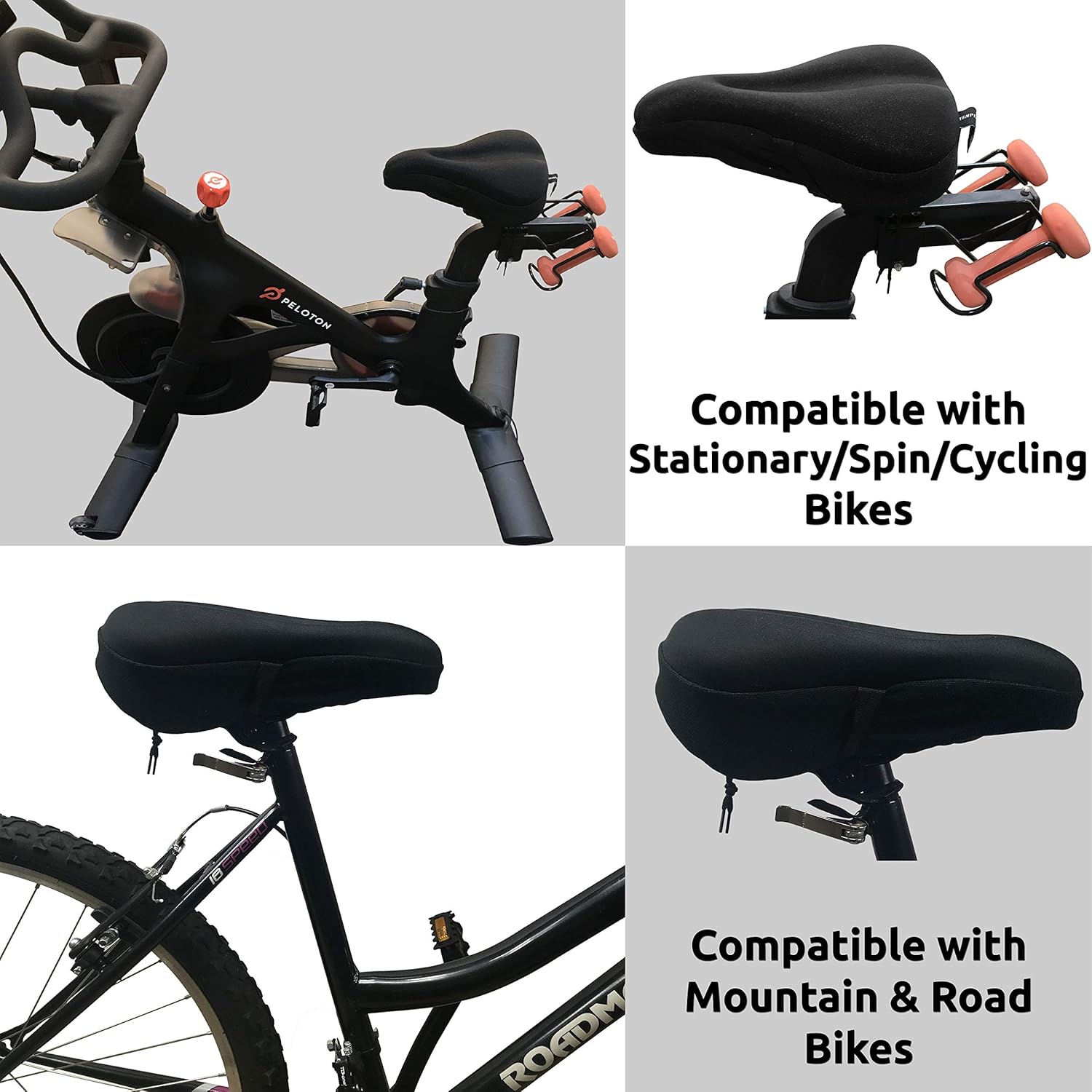 Elite Gel Bike Seat Cushion - Extra Soft Bicycle Saddle Cover for Spin Bikes and Outdoor Biking