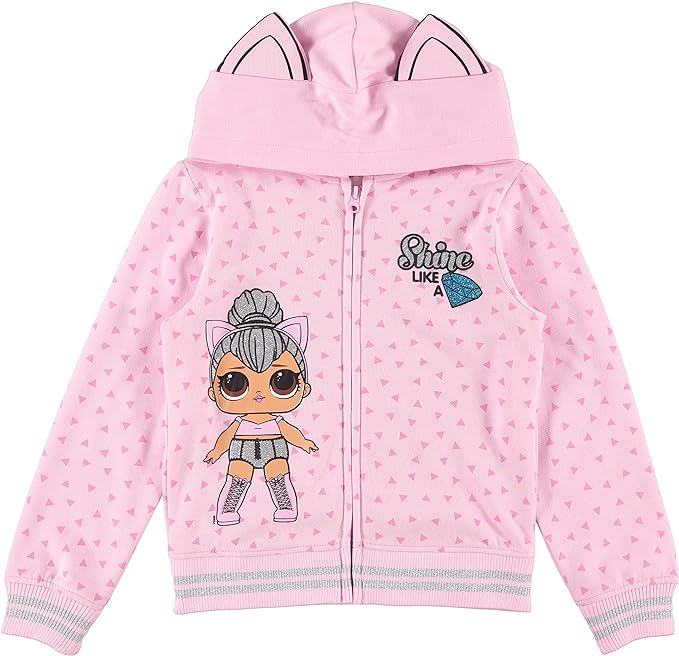 L.O.L. Surprise! Girls Hoodie - Kitty Queen Girls Cosplay Zip up Sweatshirt
