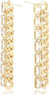 Chain Link Dangle Earrings For Women 18K Gold Plated Cubic Zirconia | 925 Sterling Silver Post | Non Tarnish & Waterproof | Gift For Her - TempleTape.com