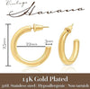 Gold Hoop Earrings For Women | Real Gold Plated | Lightweight Open Hoops | Earrings For Women Trendy | Hypoallergenic | Gift For Her - TempleTape.com