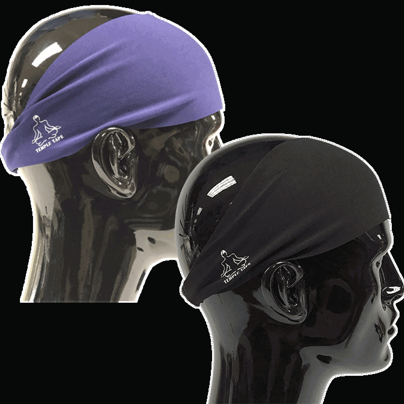 Headbands for Men and Women - Mens Sweatband & Sports Headband Moisture Wicking Workout Sweatbands for Running, Cross Training, Yoga and Bike Helmet Friendly - TempleTape.com