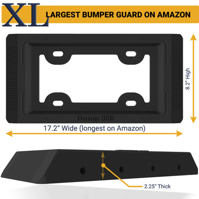 Front License Plate Bumper Guard - BumpXL Protector – XL Bump Protection for Cars, SUV’s, Vans & Trucks