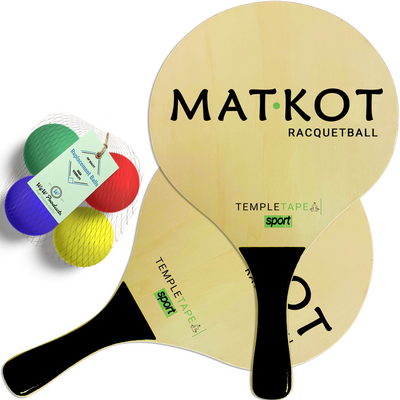 Kadima Beach Paddle Ball Racket Set - Bundle Pack Includes 4 Balls & 2 Paddles