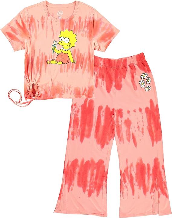 Mighty Fine Junior Girls Lisa Simpson T-Shirt and Capri Pants - Ultra Soft, Stylish Set - TempleTape.com