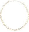 Paperclip Chain Necklace For Women 18K Gold Plated Embellished With Cubic Zirconia Stones | Non Tarnish & Waterproof | Additional 3” Extender Included - TempleTape.com
