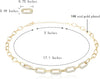 Paperclip Chain Necklace For Women 18K Gold Plated Embellished With Cubic Zirconia Stones | Non Tarnish & Waterproof | Additional 3” Extender Included - TempleTape.com