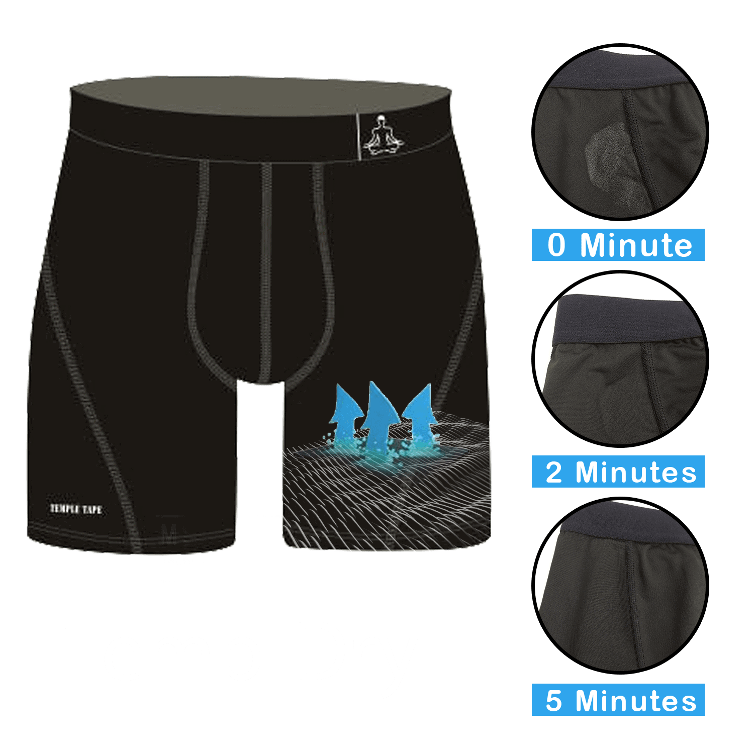 Sports Performance Underwear - Boxer Briefs with Temp-dry® technology - 3 Pack - TempleTape.com
