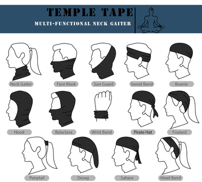TEMPLE TAPE PERFORMANCE NECK GAITERS BUNDLE & SAVE - 2 PACKS - TempleTape.com
