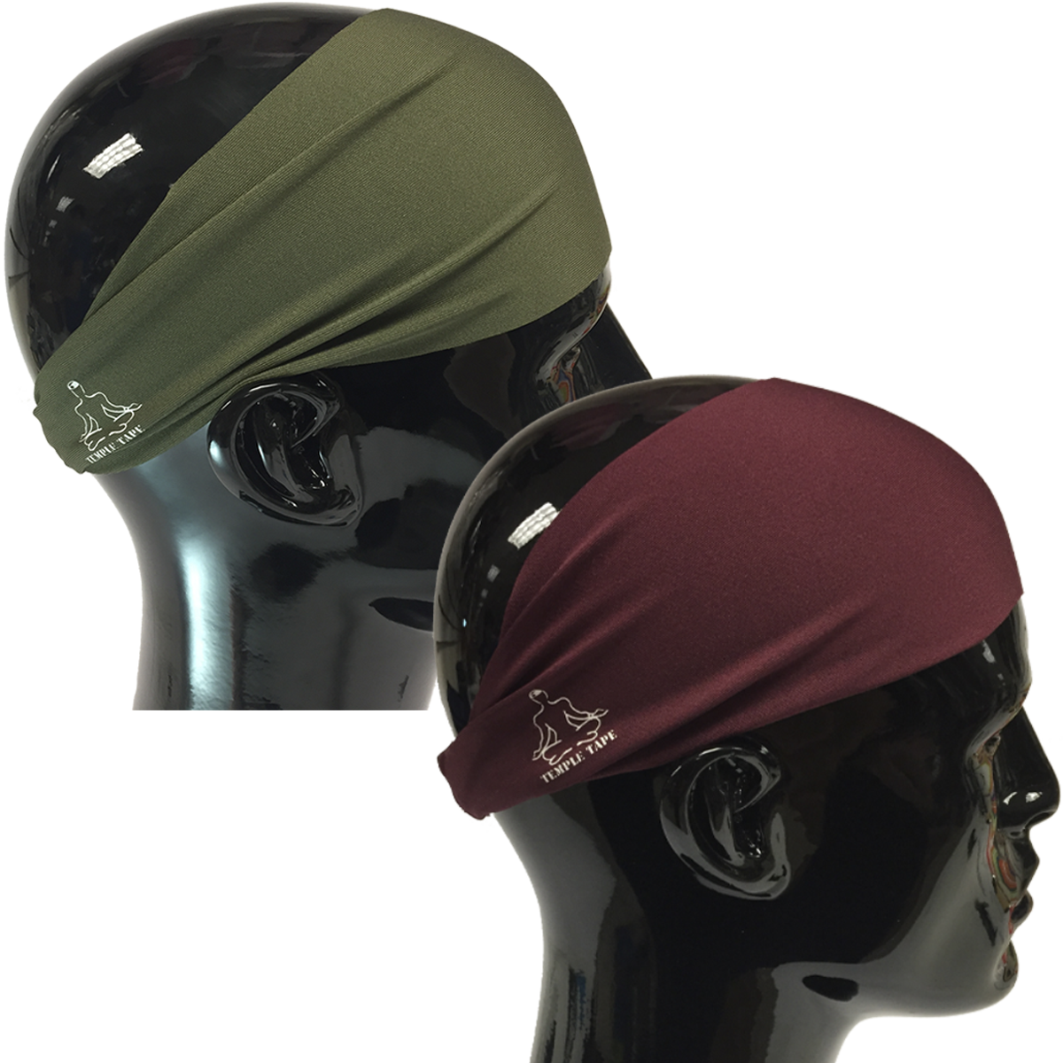 TEMPLE TAPE PERFORMANCE SWEATBANDS - 2 PACK - Color Selection Of Your Choice - TempleTape.com