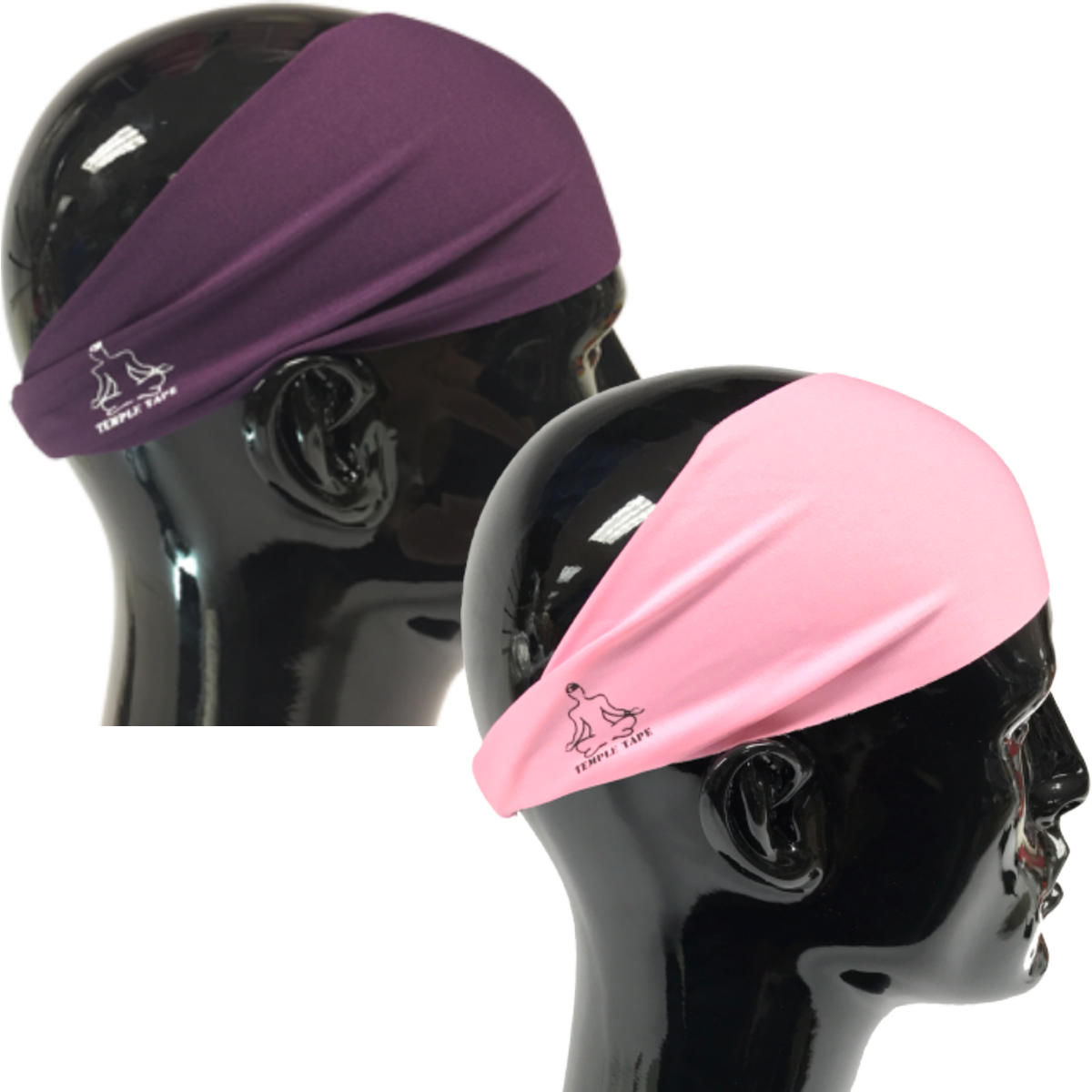 TEMPLE TAPE PERFORMANCE SWEATBANDS - 2 PACK - Color Selection Of Your Choice - TempleTape.com