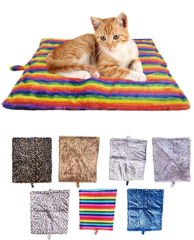 Thermal Cat Mat - Warming Cat Bed  Cheetah assorted Prints
