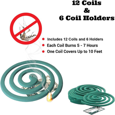 W4W Mosquito Repellent Coils - Outdoor Use Reaches Up to 10 feet - Each Burns for 5-7 Hours - TempleTape.com