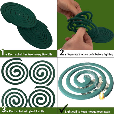 W4W Mosquito Repellent Coils - Outdoor Use Reaches Up to 10 feet - Each Burns for 5-7 Hours - TempleTape.com