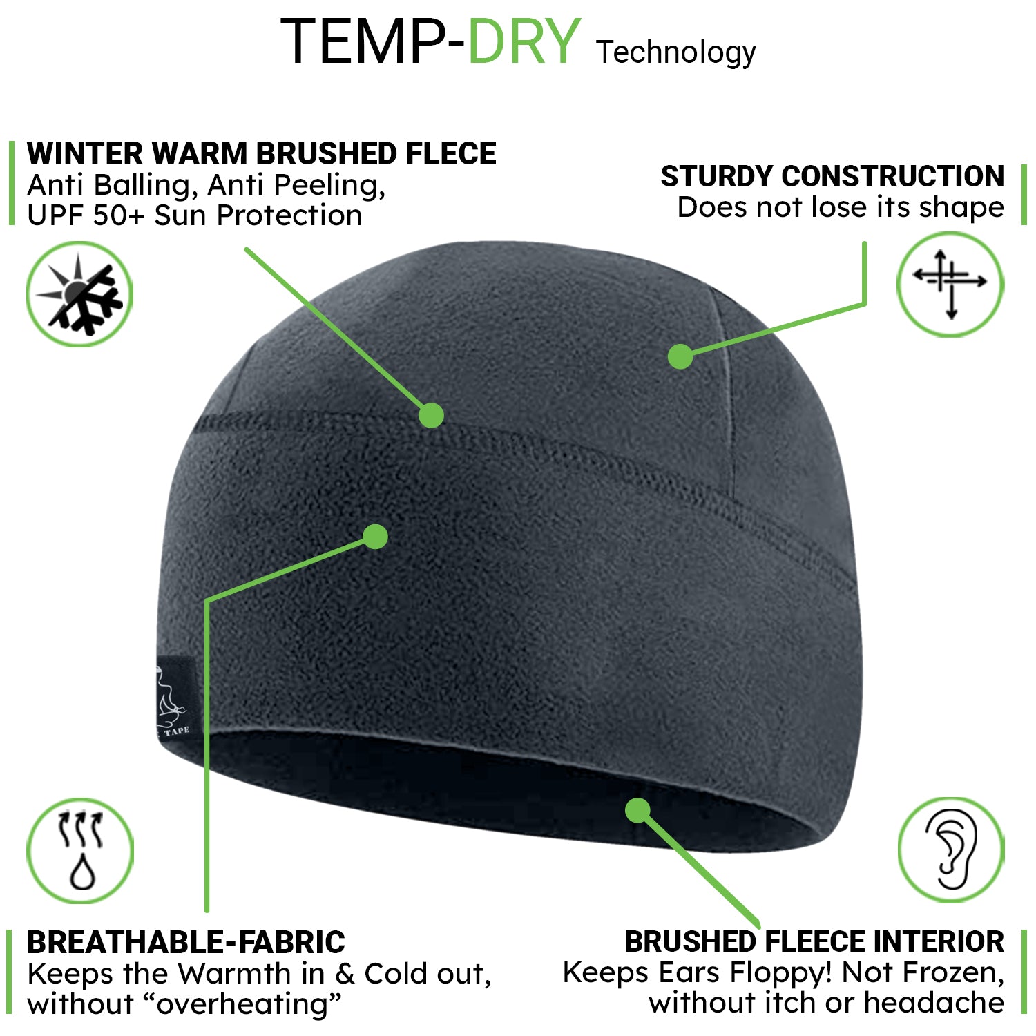 Premium Brushed Fleece Watch Cap Warm Beanie