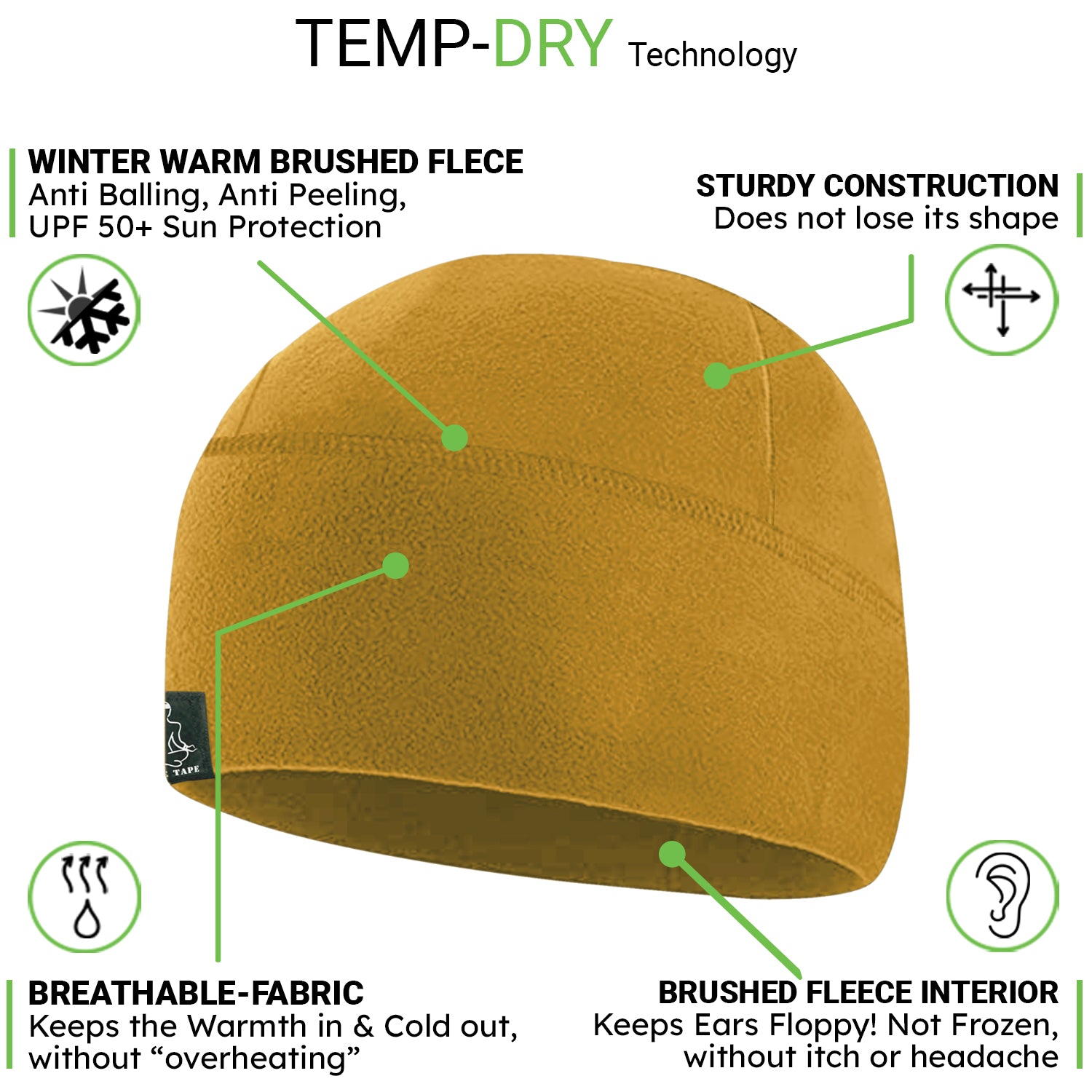 Premium Brushed Fleece Watch Cap Warm Beanie
