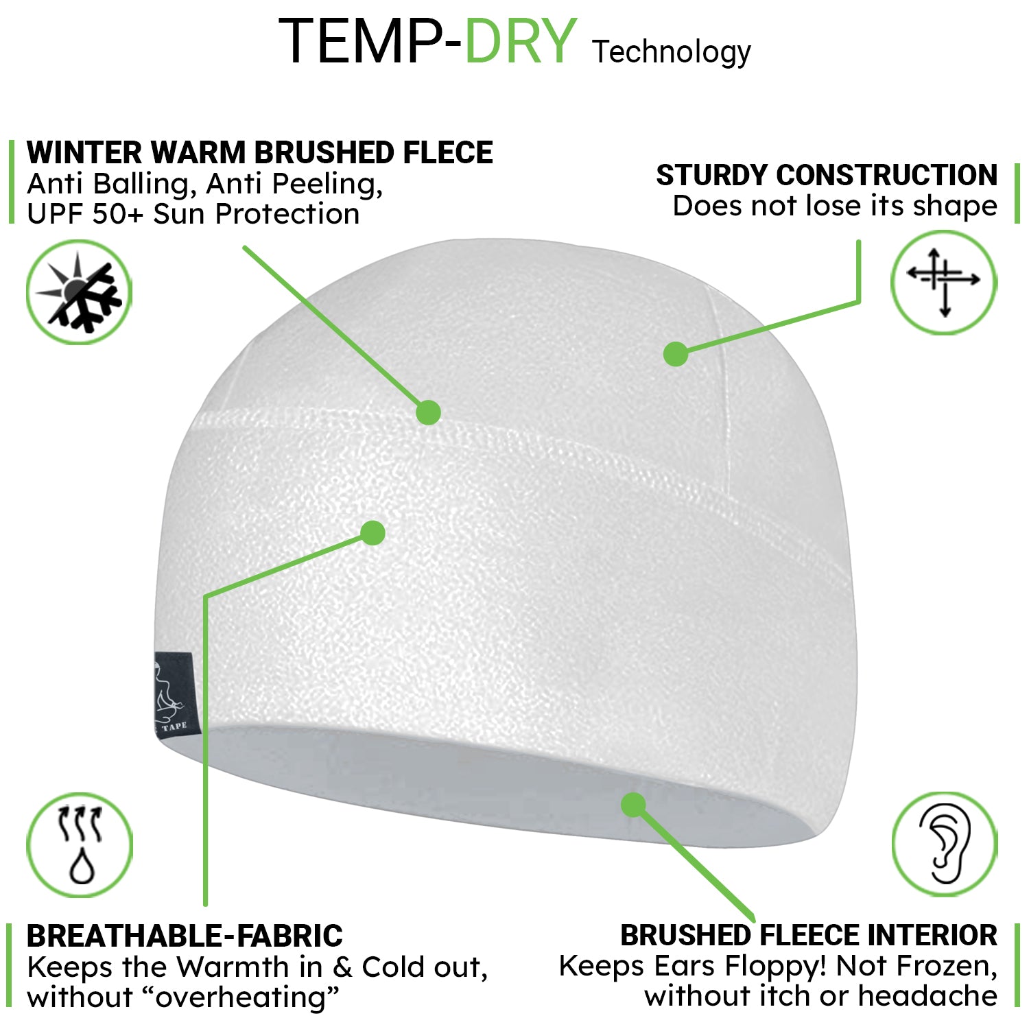 Premium Brushed Fleece Watch Cap Warm Beanie