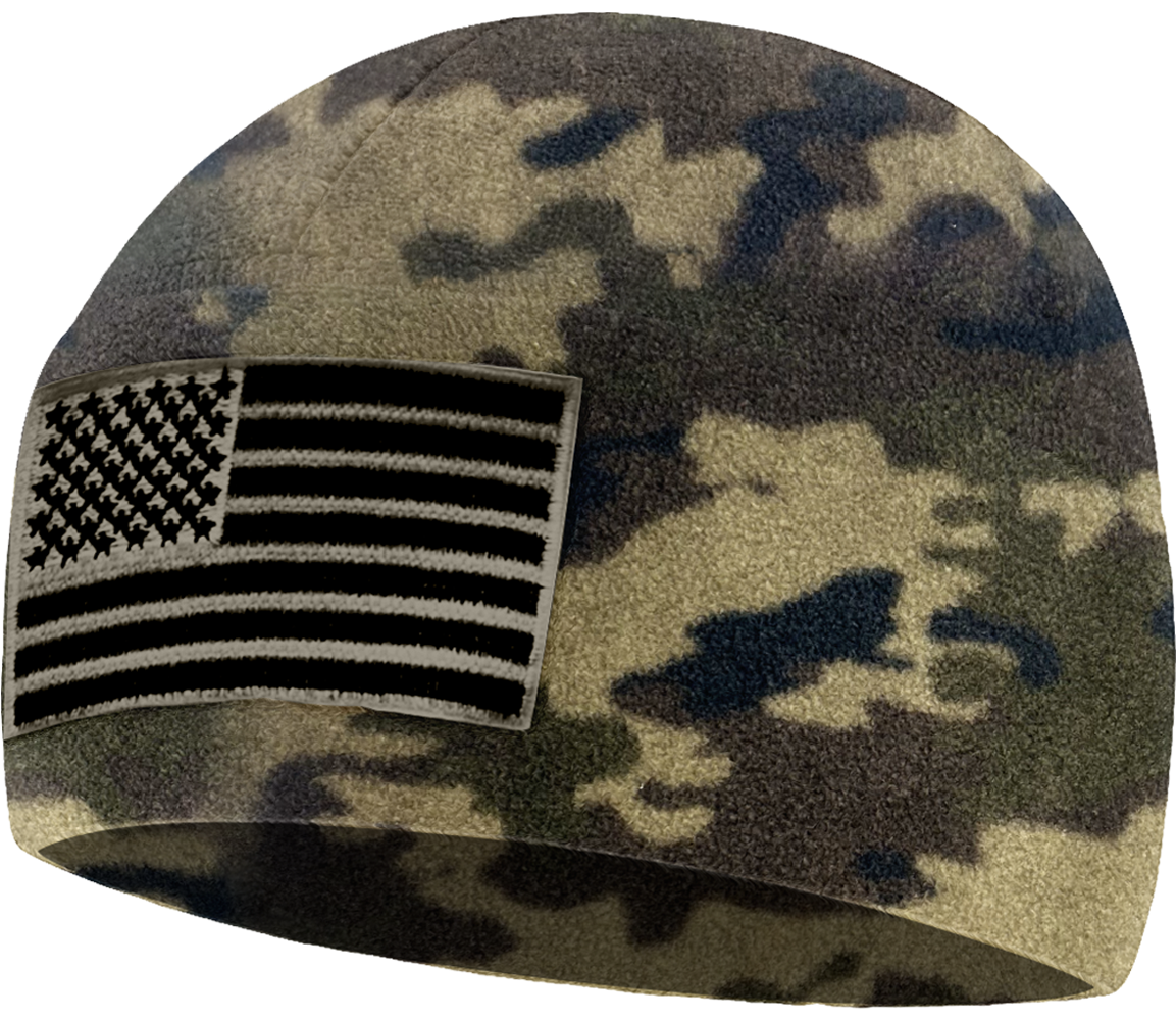 Premium Brushed Fleece Tactical  Watch Cap Warm Beanie - American Flag