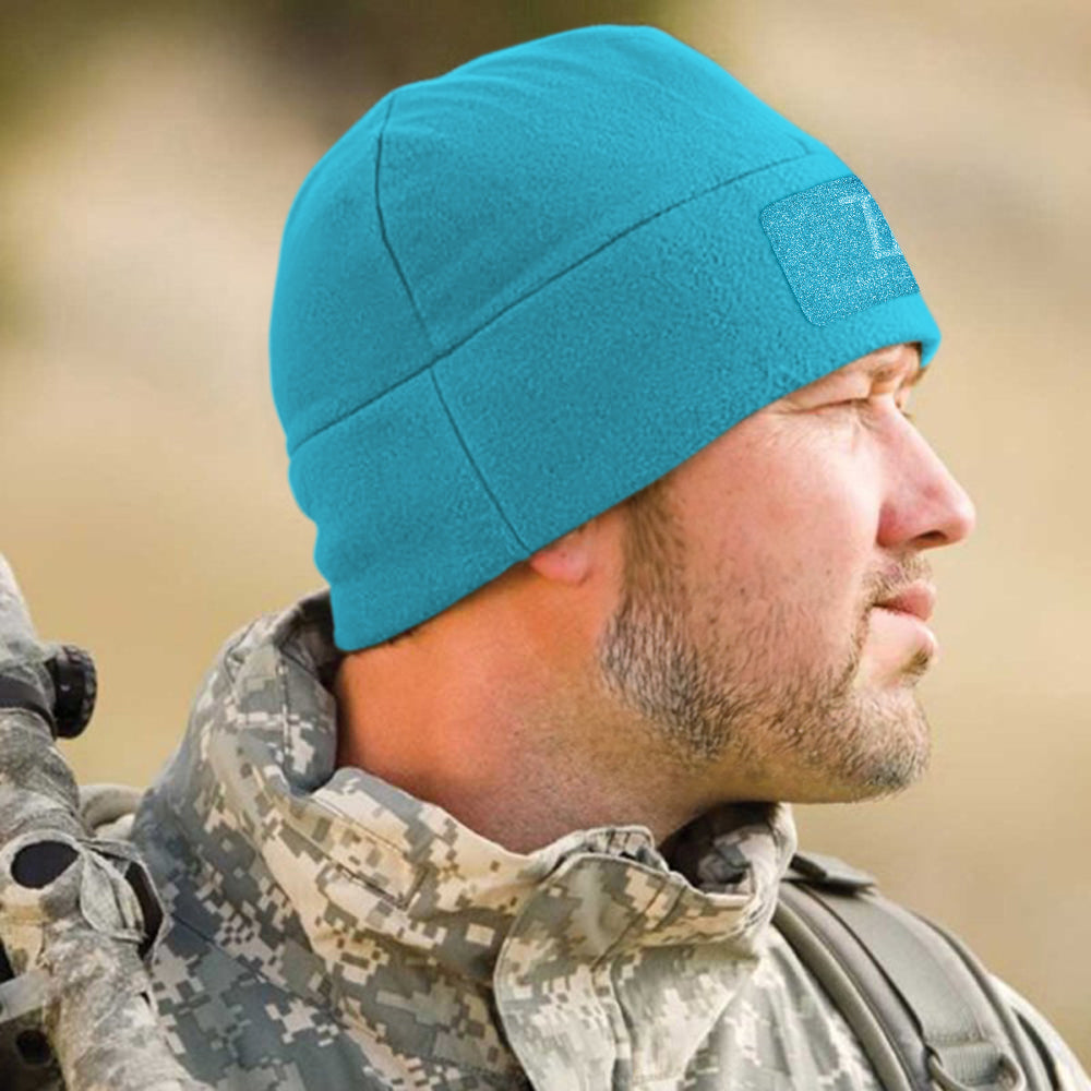 Premium Brushed Fleece Tactical  Watch Cap Warm Beanie - Velcro Patch Beanies