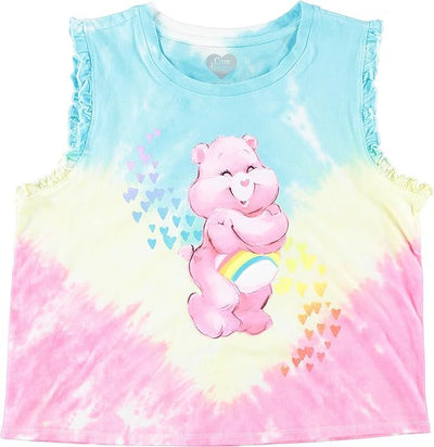 #original_alt_text# - Adorable Care Bears Junior Girls Tie-Dye Crop Top and Shorts Set: Spread Love and Cheer! - TempleTape.com