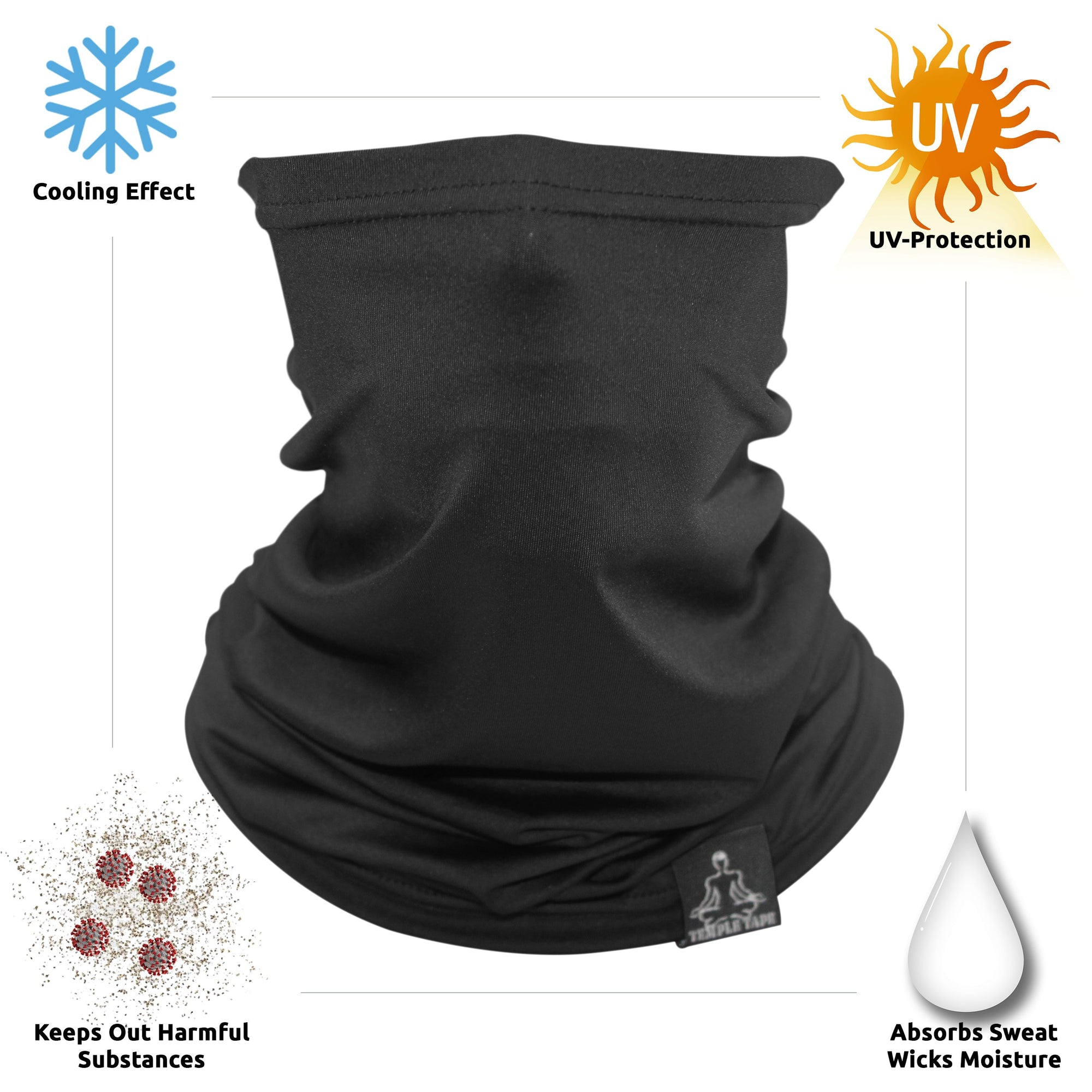 Neck Gaiter-  Lightweight Breathable Cooling Unisex, Multi-Use Face Mask; Running & UV Protection