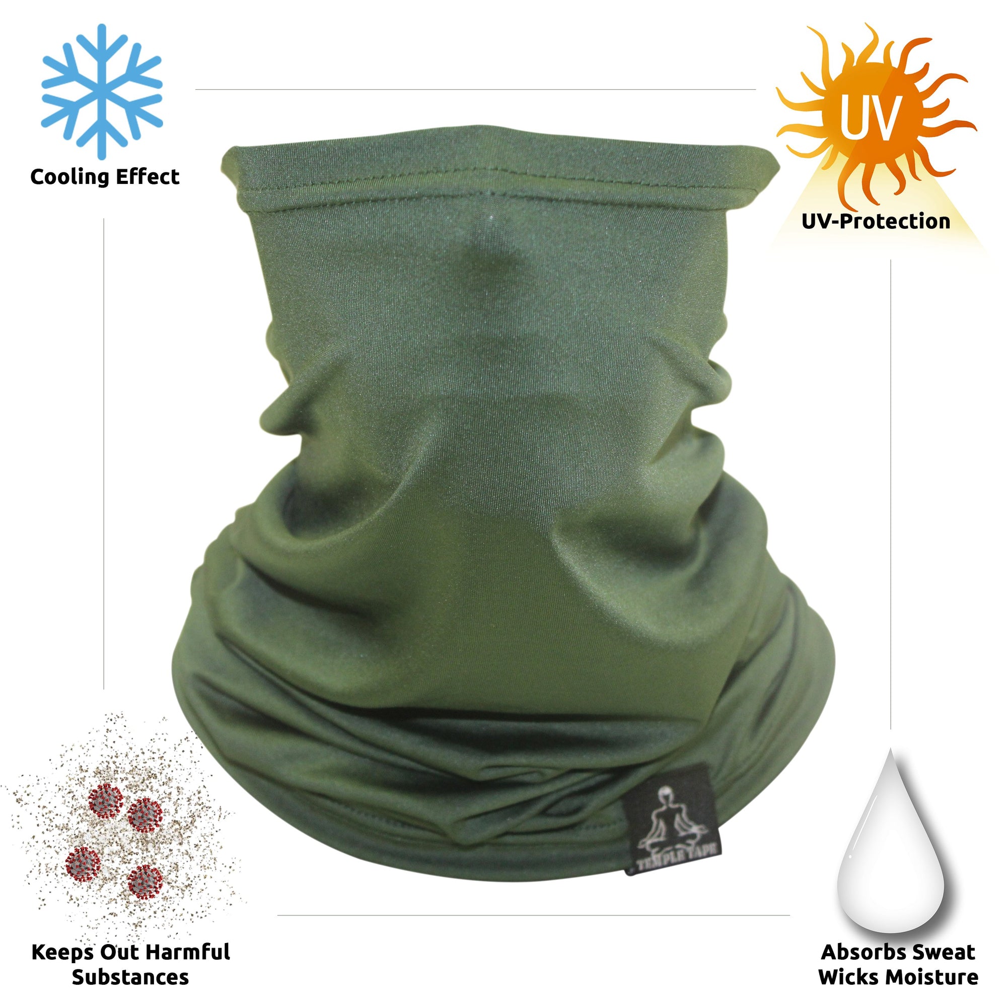 Neck Gaiter-  Lightweight Breathable Cooling Unisex, Multi-Use Face Mask; Running & UV Protection