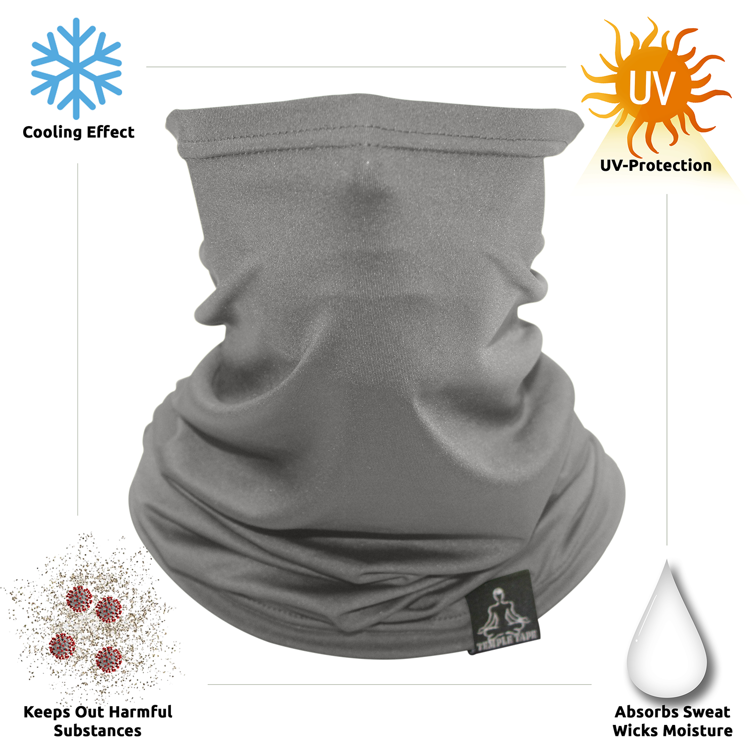 Neck Gaiter-  Lightweight Breathable Cooling Unisex, Multi-Use Face Mask; Running & UV Protection