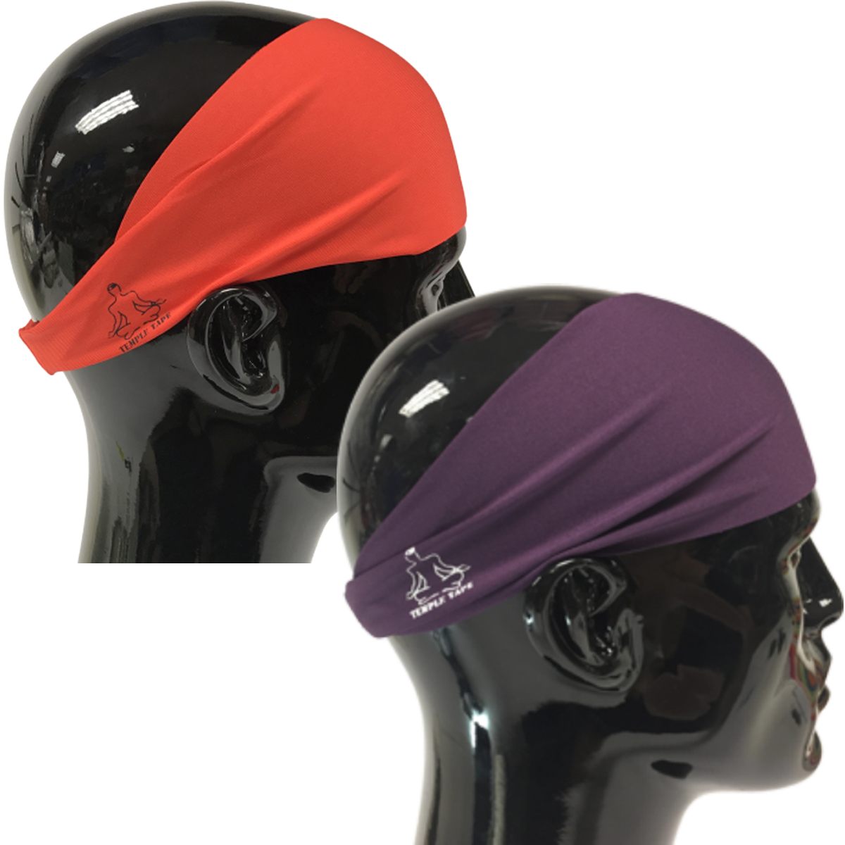 TEMPLE TAPE PERFORMANCE SWEATBANDS - 2 PACK - Color Selection Of Your Choice
